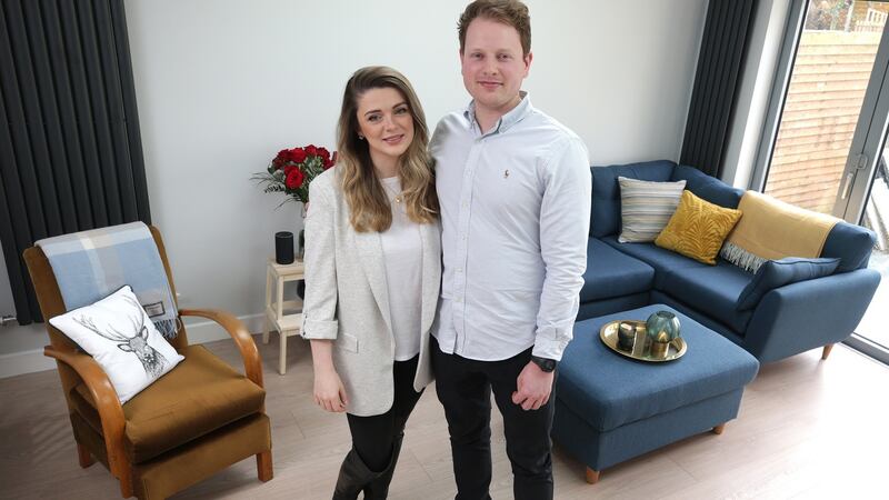 Aoife and Ronan in  a living space in their D6 home