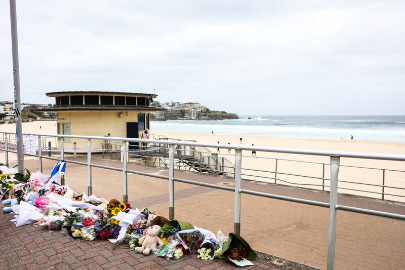 A view of the vigil by the beach, Bondi Beach, Sydney. Photograph: Evan Treacy for The Irish Times