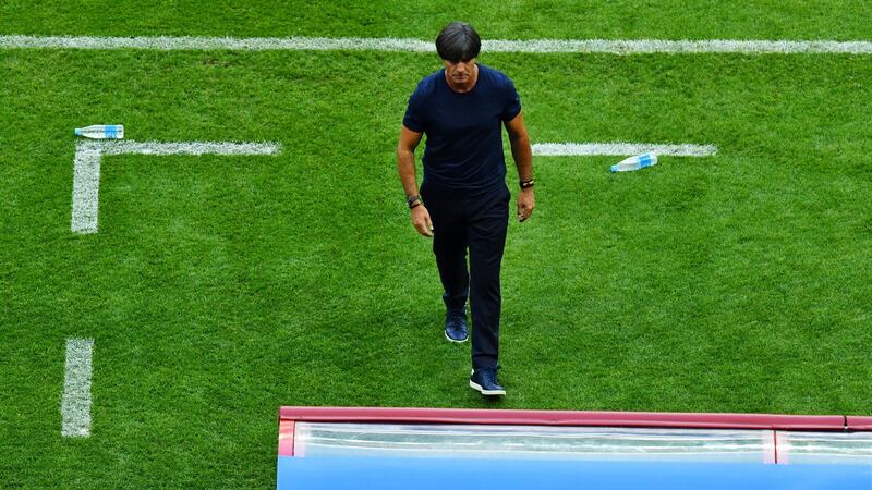 Germany manager Joachim Low is already facing questions about his future. Photo: Dylan Martinez/Reuters
