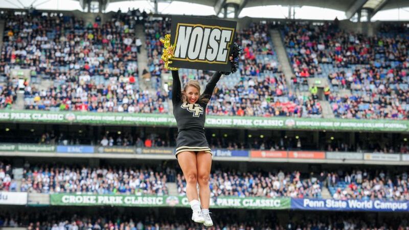UCF Knights cheerleader at The Croke Park Classic. Photograph: Barry Cronin