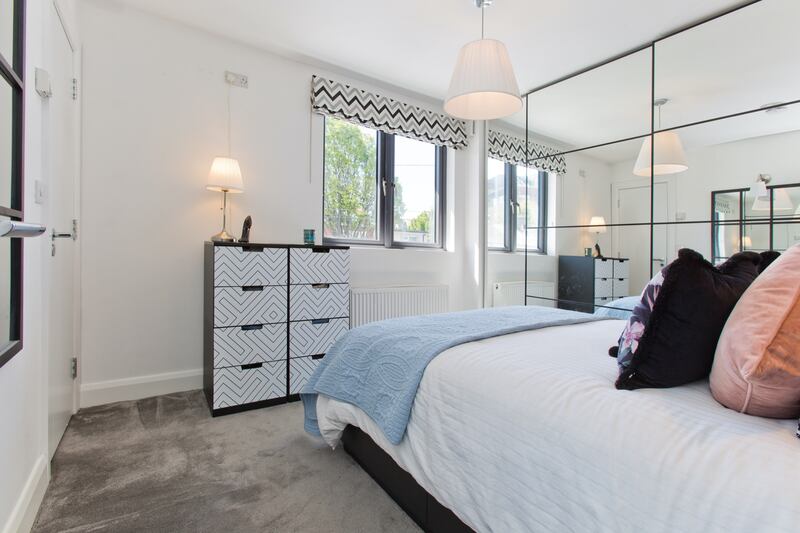 There are two double bedrooms upstairs.