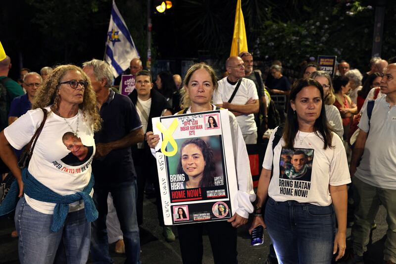 An anti-government protest in Jerusalem calling for the release of Israeli hostages. Photograph: Ahmad Gharabli/AFP via Getty Images       