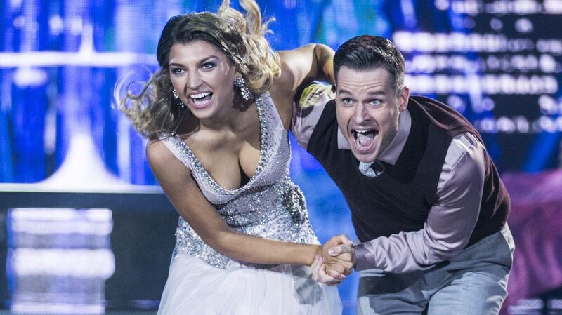 Model Alannah Beirne and Vitali Kozmin. Photograph: Kyran O’Brien/RTÉ