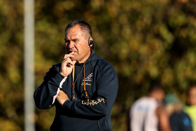 Australia head coach Dave Rennie during a training session in UCD this week. Photograph: Ben Brady/Inpho