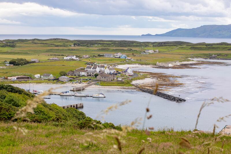 Church Bay and Rathlin Island harbour, with the Northern Ireland mainland in the background. Photograph: Paul Faith