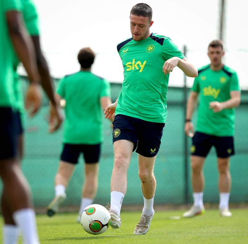 Republic of Ireland Squad Training, La Finca Resort, Alicante, Spain. Jack Moylan has been named as a starter. Photograph: Ryan Byrne/Inpho