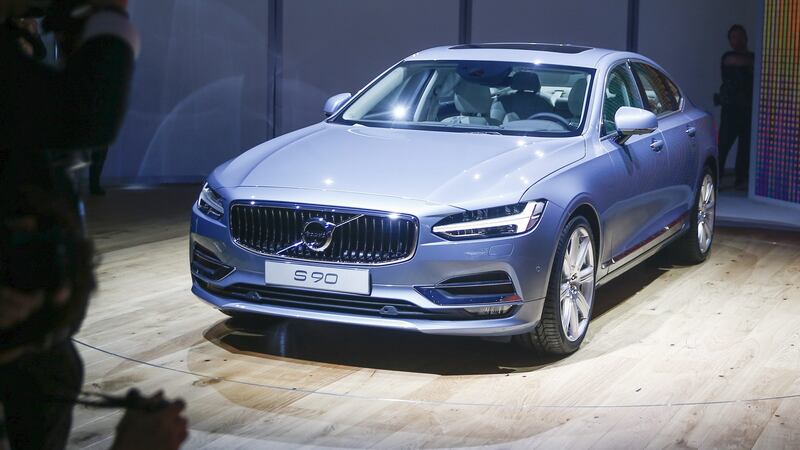 The Volvo S 90  is presented at the North American International Auto Show at Cobo Center in Detroit. Photograph: Tannen Maury/EPA