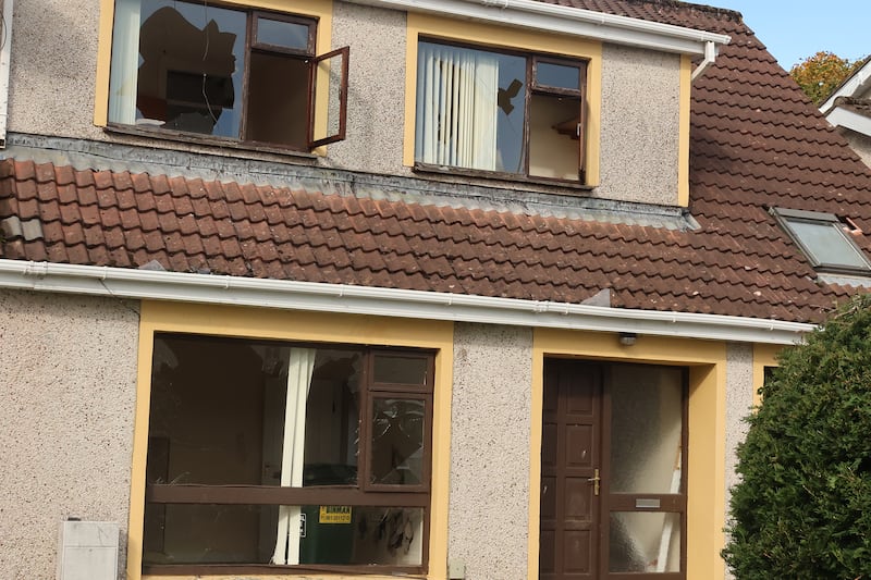 Damaged house in College Court, near the University of Limerick. Photo: Brendan Gleeson