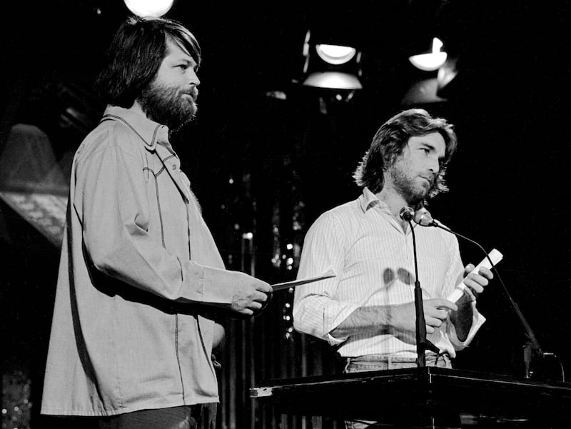 Brian Wilson (left) and Dennis Wilson at The Palladium in Hollywood, California, in 1977. Photograph: Mark Sullivan/Getty Images