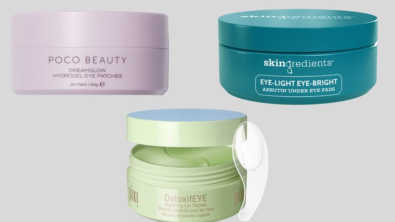 Poco Beauty Dreamglow Hydrogel Eye Patches; Skingredients Eye-Light Eye-Bright Arbutin Under Eye Pads; and PiXi DetoxifEYE Eye Patches