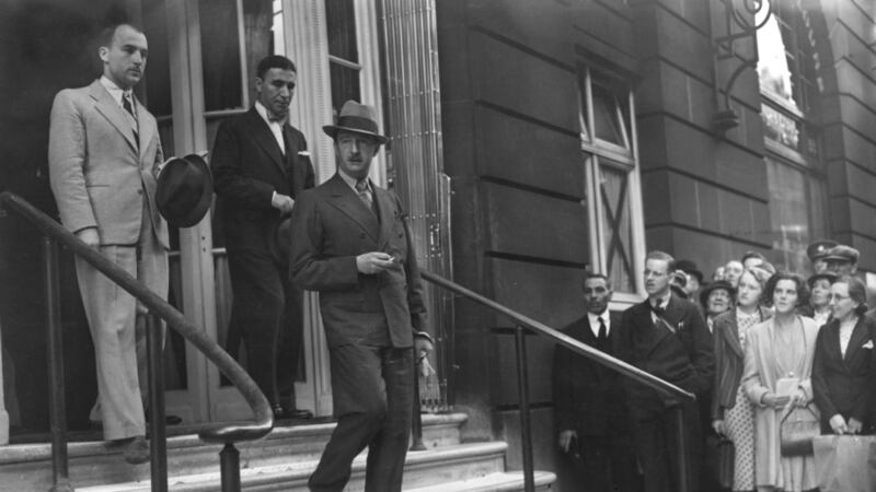 King Zog of Albania leaves the Ritz Hotel on the occasion of a visit to London in September 1939. He and his family were touring friendly European countries after Italy annexed Albania in April 1939. Photo: John F Stephenson/Topical Press Agency/Getty Images