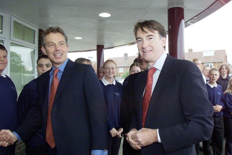 A 2001 photograph of then prime minister Tony Blair with then MP for Hartlepool Peter Mandelson. Photograph: Owen Humphreys/PA Wire