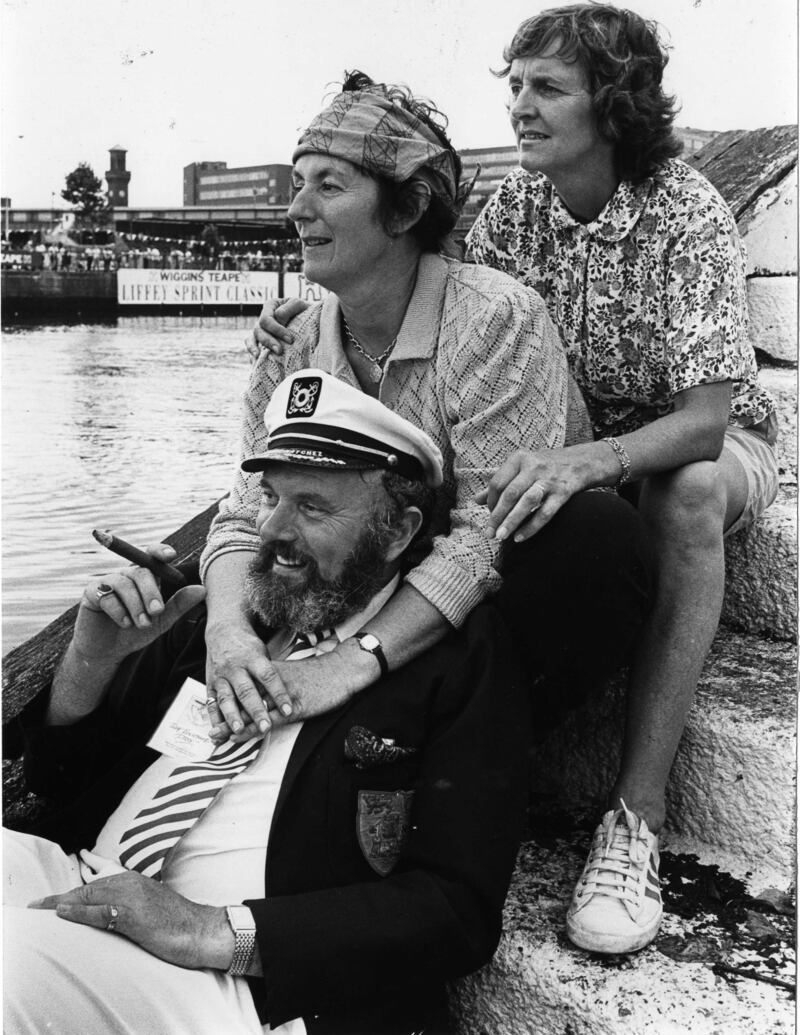 Former senator David Norris, MEP Mary Banotti and former Dublin lord mayor Carmencita Hederman at the Liffey Sprint Rowing Classic in 1989. Photograph: Jack McManus