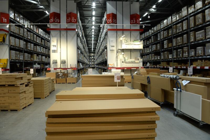 Fast furniture: flat-packs at Ikea’s Dublin store. Photograph: Dara Mac Dónaill