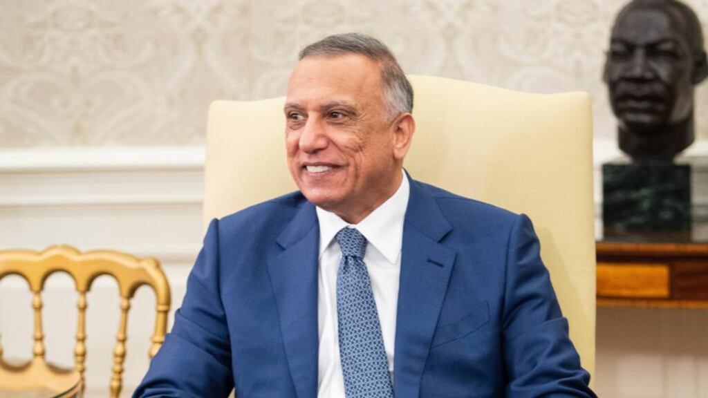 Iraq’s prime minister Mustafa al-Kadhimi survived an assassination attempt with armed drones that targeted his residence. Photograph: Tom Brenner/Pool/EPA