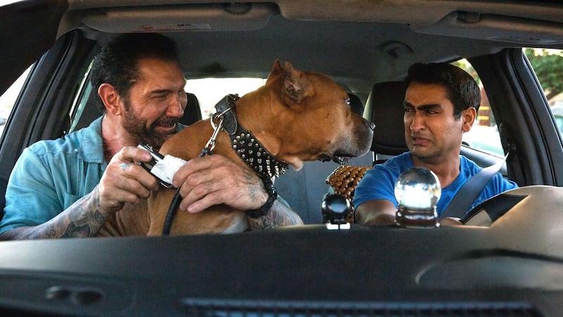 Dave Bautista and Kumail Nanjiani in Stuber