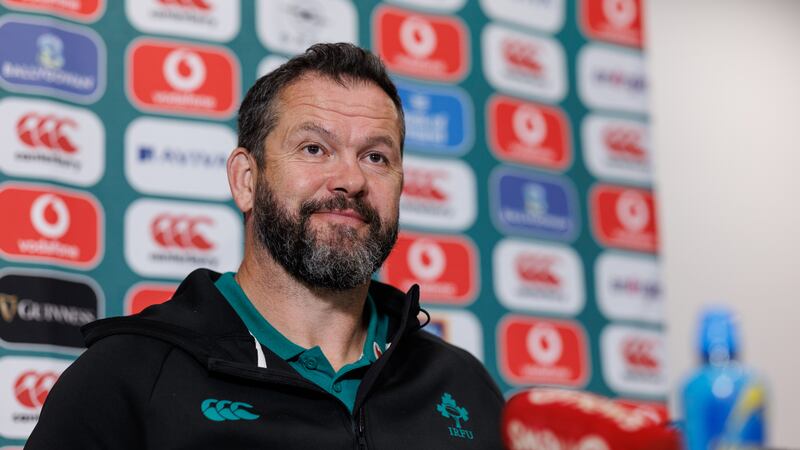Ireland head coach Andy Farrell at his squad announcement for Saturday's Nations Championship match against New Zealand at Eden Park in Auckland, New Zealand. Photograph: Ben Brady/Inpho
