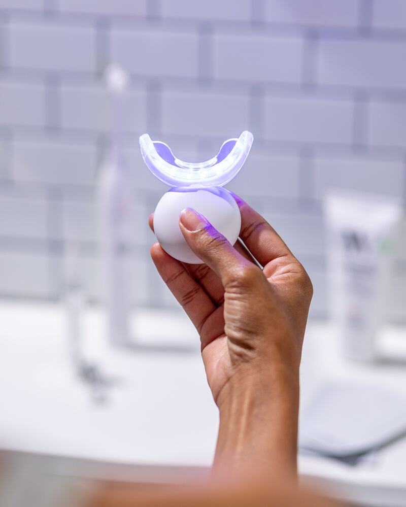 Pic: For longer-lasting results that are visible in just five days try Spotlight Oral Care’s 10-day LED professional teeth-whitening kit