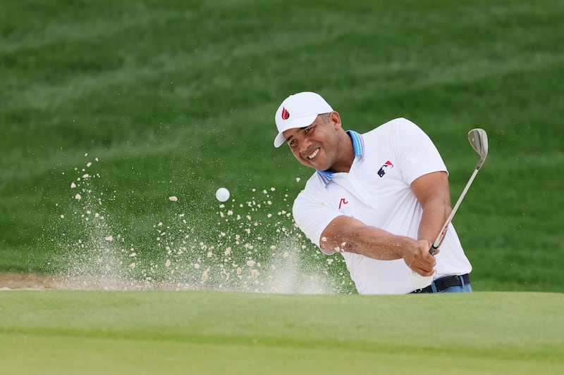 Jhonattan Vegas of Venezuela holds the halfway lead at Quail Hollow. Photograph: Alex Slitz/Getty Images