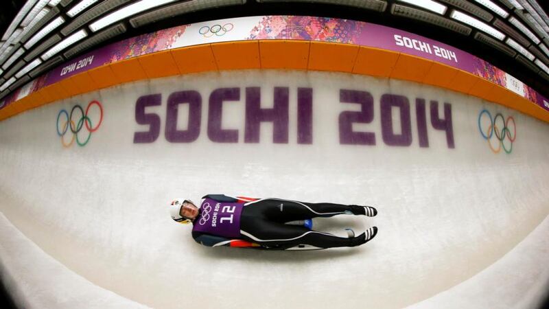 Germany’s Tatjana Huefner   trains for the women’s luge event in Rosa Khutor, near Sochi. The opening ceremony for the Winter Olympics takes place today. Photograph:  Arnd Wiegmann/Reuters.