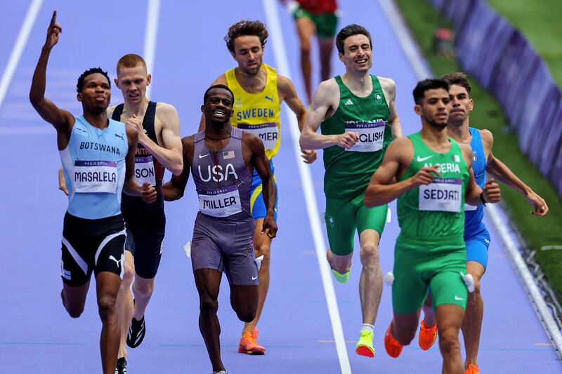 Ireland’s Mark English on his way to finishing 6th. Photograph: James Crombie/Inpho