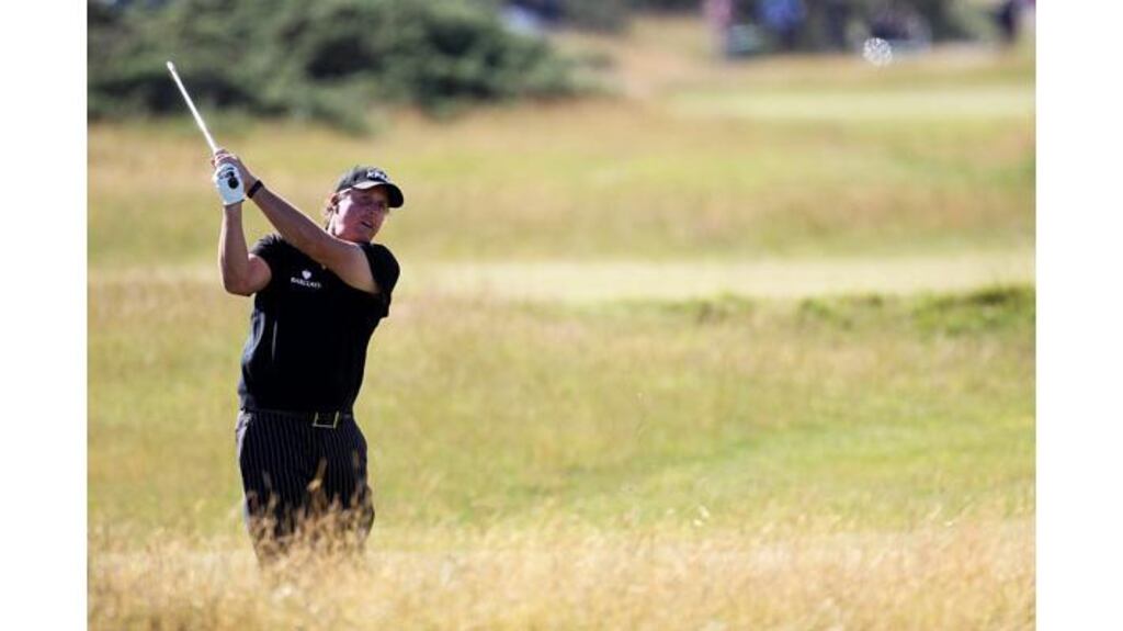 Phil Mickelson hits a shot during practice for the 150th British Open Championship on the Old Course, St Andrews, Scotland. - (Photograph: Ross Kinnaird/Getty Images)
