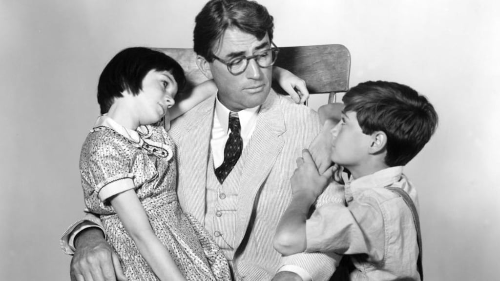 Gregory Peck as Atticus Finch with Mary Badham as Scout and Phillip Alford as Jem in ‘To Kill A Mockingbird’. Photograph: Silver Screen Collection/Getty Images