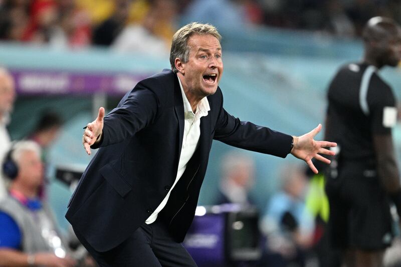 Kasper Hjulmand, manager of Denmark. Photograph: Stuart Franklin/Getty