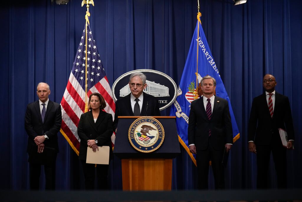 US attorney general Merrick Garland says the target is a prominent critic of Iran’s government who was previously the target of a failed Tehran-backed kidnapping plot. Photograph: Drew Angerer/Getty Images
