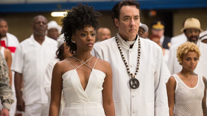 Teyonah Parris with John Cuasck in “Chi-Raq”, based on Aristophanes’s “Lysistrata”. “It’s crazy how intact the original play is. And yet it’s relevant and appropriate all these centuries later.”