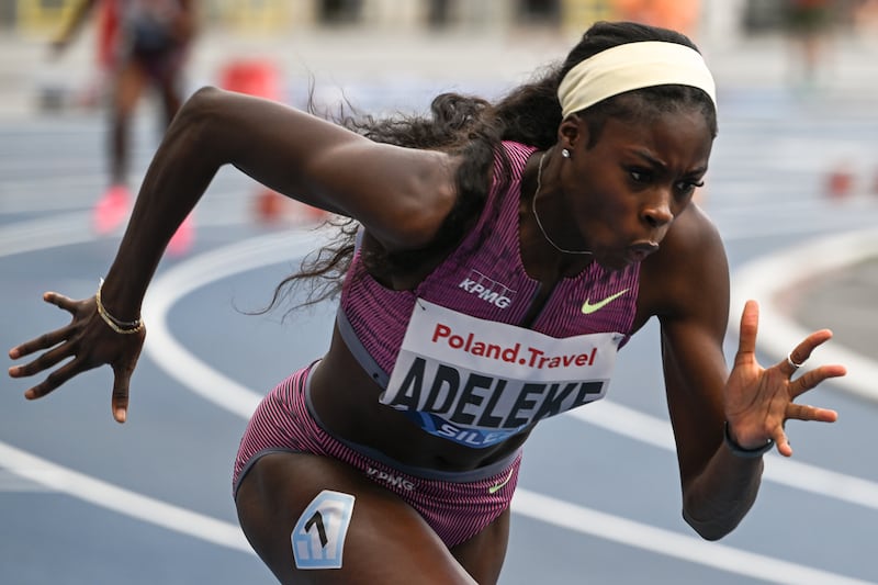 Rhasidat Adeleke in the Diamond League women's 400m at Slaski Stadium in Chorzow, Poland in in August 2024. Photograph: Artur Widak/NurPhoto via Getty Images