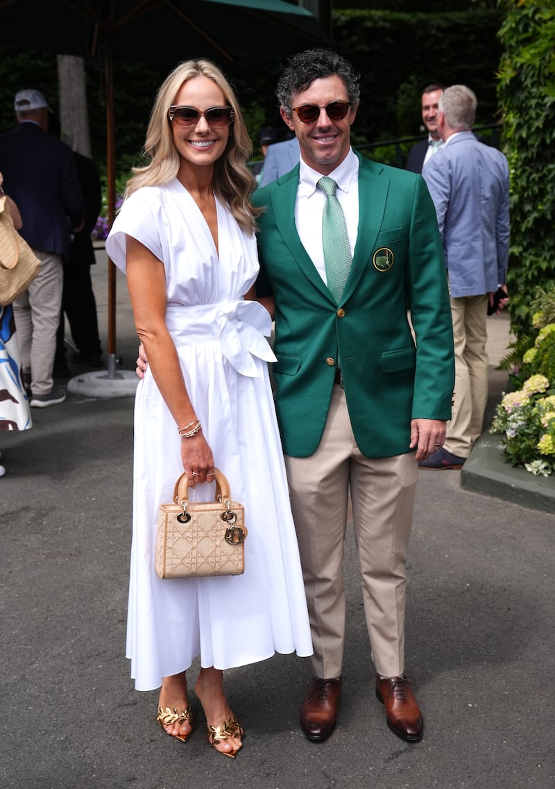 Rory McIlroy and Erica Stoll at Wimbledon. Photograph: Ben Whitley/PA Wire