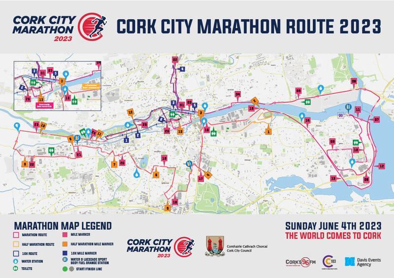 Cork City Marathon course route 2023