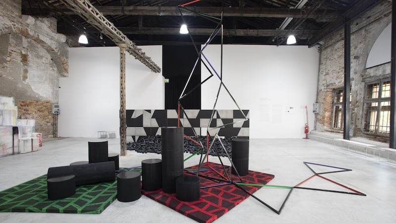 The Shrinking Universe by Eva Rothschild in the Irish pavilion. Photograph: Italo Rondinella