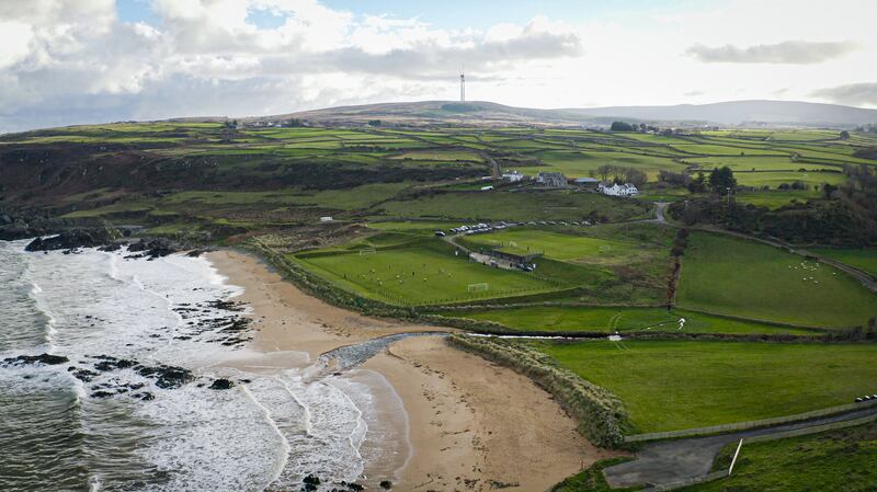 An aerial view of Carrowmena's pitch.