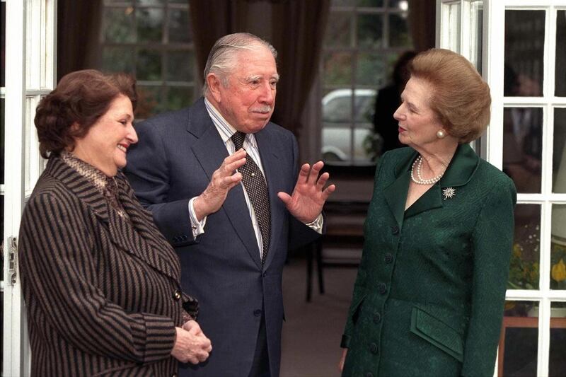 Margaret Thatcher with Augusto Pinochet and his wife in England in 1999. Photograph: Pool/AFP via Getty