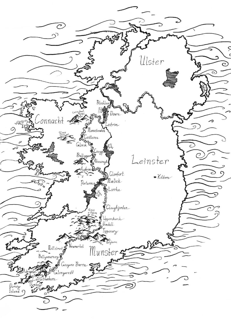 Map of the Beara Breifne Way. Illustration: Oisín Heffernan