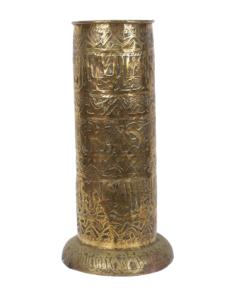 A 19th-century brass umbrella stand