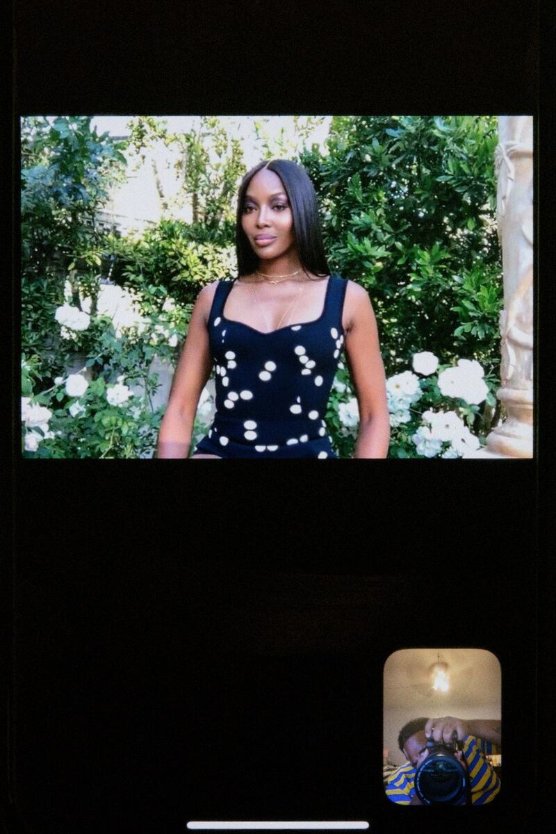 Naomi Campbell, photographed at her home in Los Angeles, via FaceTime. Photograph: Gioncarlo Valentine/The New York Times