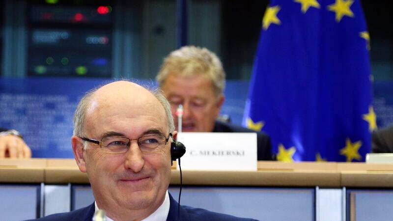 European Commissioner for Agriculture and Rural Development Phil Hogan said: ‘It’s amazing that the UK’s foreign secretary can publish a 4,000-word article about the UK’s Brexit future and not mention the Irish border.’ File photograph: Francois Lenoir/Reuters