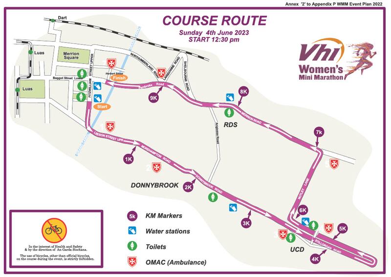 VHI Women’s Mini Marathon course route 2023