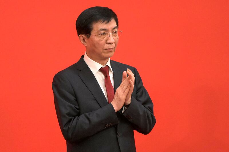Wang Huning, who has been appointed deputy chairman of China's central leading group on Taiwan affairs. Photograph: Wang Zhao/AFP via Getty Images