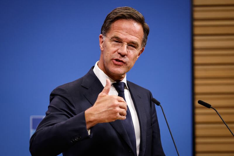 Nato secretary general Mark Rutte: 'It is up to Russia how far they will take this. We will defend ourselves.' Photograph: Simon Wohlfahrt/AFP  