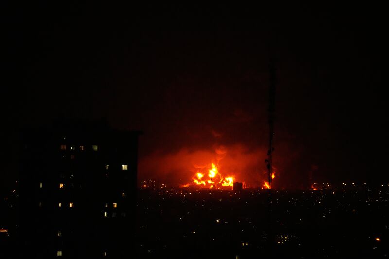 Israel struck an oil storage facility south of the capital Tehran on Saturday. Photograph: Vahid Salemi/AP