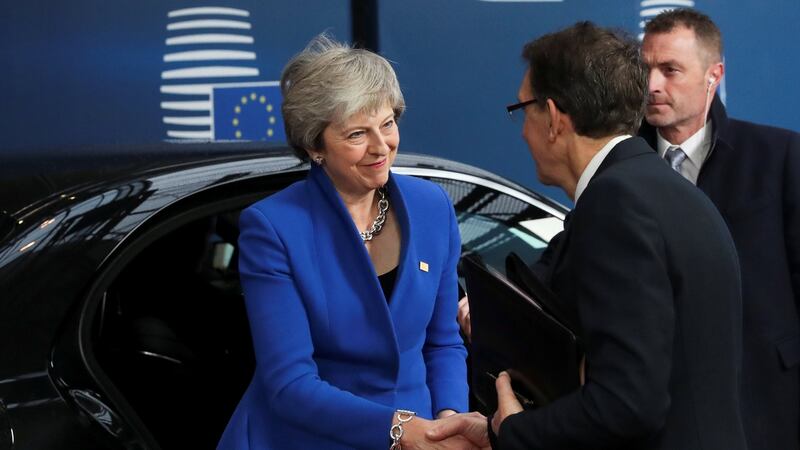 Britain’s Prime Minister Theresa May arriving at the  extraordinary EU leaders summit  in Brussels. Photograph: Yves Herman/Reuters