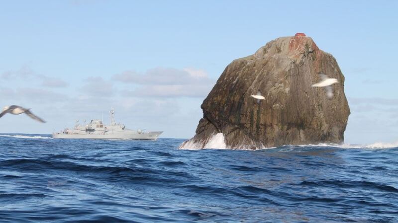 Irish Naval Vessel L.É. RÓISÍN on a routine Maritime Security Operations patrol off Rockall. Photograph:  Defence Forces