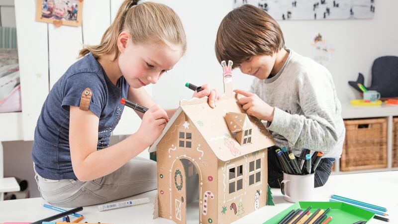 A Hansel and Gretel house made of brown cardboard and designed to be blank costs €24.50, comes flat-packed and is available at Ranelagh-based CA Design.