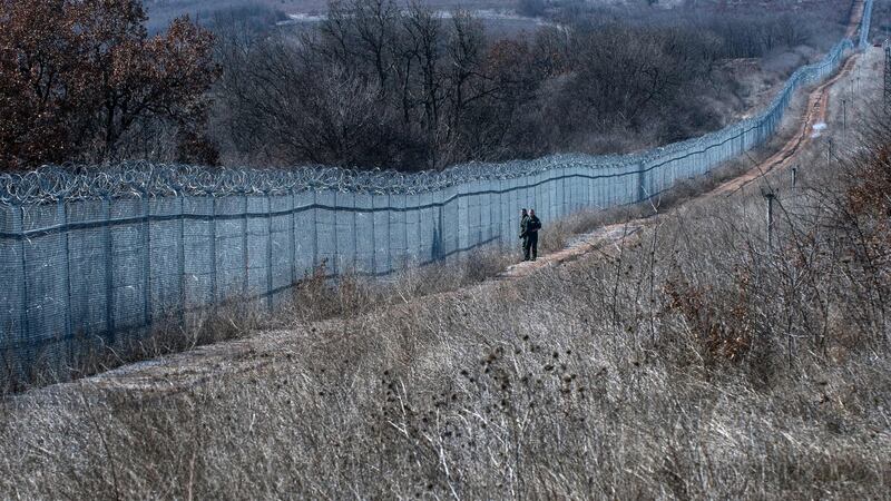 Bulgarian border police patrolling at the Bulgaria-Turkey border near the town of Lesovo. Photograph: Getty Images