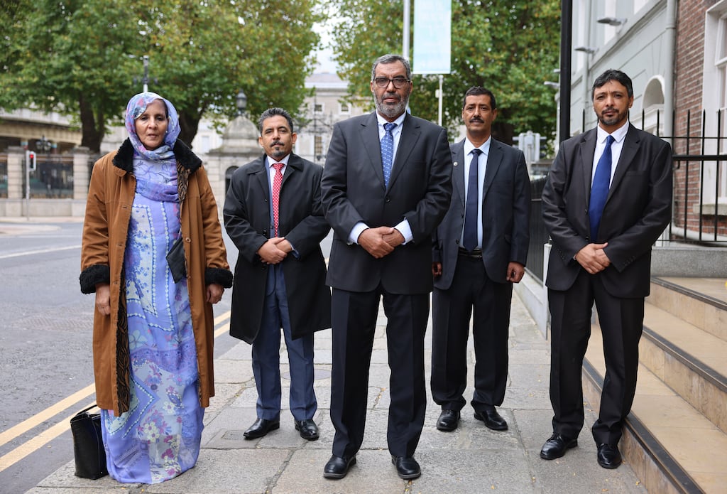 Representatives from Western Sahara in Dublin, from left; Suelma Beirouk, Oubi Bouchraya, Buchraya Beyun, (prime minister) Seddiki Nafaa and Sidi Breika. Photograph: Dara Mac Dónaill