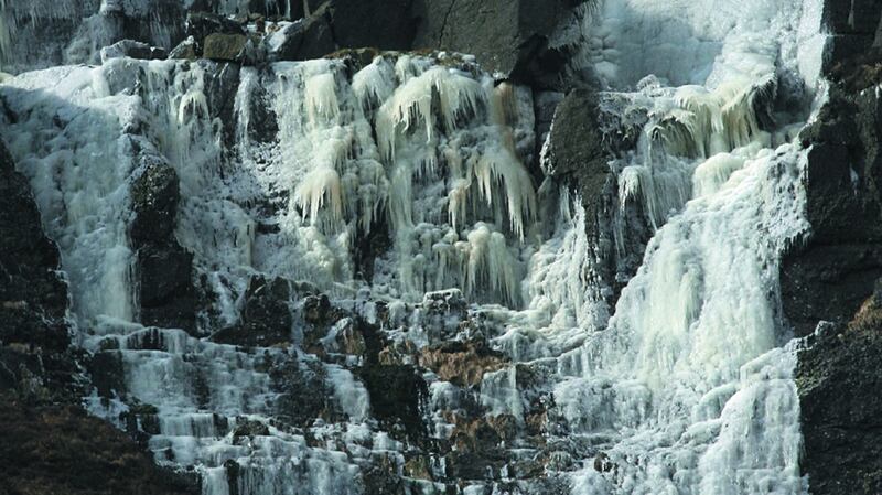 Winter ice on Mahon Falls. Photograph courtesy Paddy Dwan